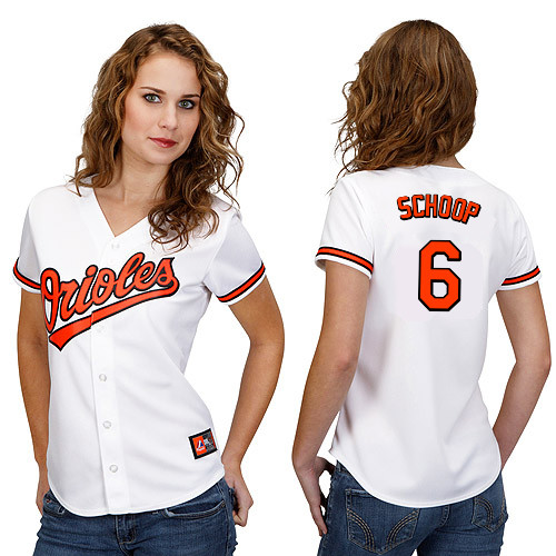 Jonathan Schoop #6 mlb Jersey-Baltimore Orioles Women's Authentic Home White Cool Base Baseball Jersey